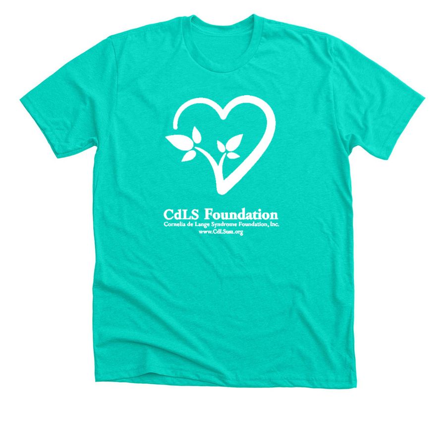 CdLS Foundation Classic Logo Tee, a Heather Sea Green Premium Unisex Tee
