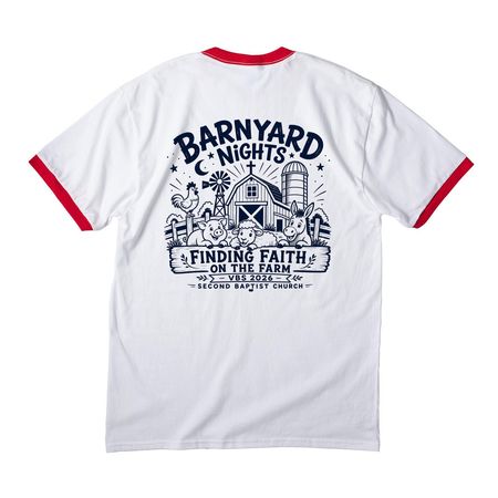 VBS 2026, a White/ Red Cotton Ringer Tee