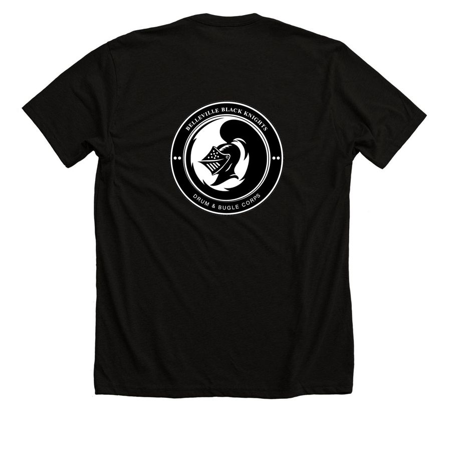 Black Knights Large Logo T-Shirt, a Solid Black Blend Premium Unisex Tee (back-view)