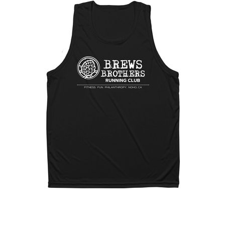 BBRC tech gear- white logo, a Black Unisex Performance Tank