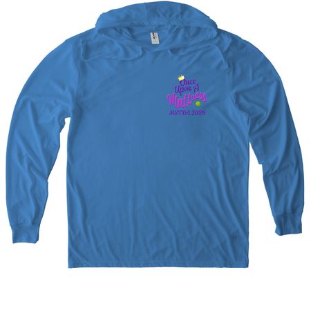 Once Upon A Mattress Shirts, a Azure Blue Allmade Eco Triblend Hoodie Tee