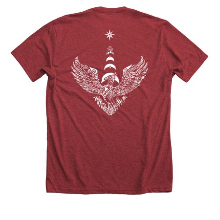 Phoenix Rising by Alice Toler, a Heather Canvas Red Premium Unisex Tee (back-view)