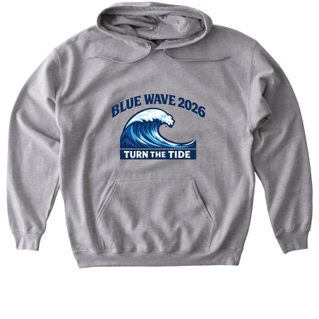 Blue Wave 2026, a Sport Grey Gildan Softstyle Pullover Hoodie