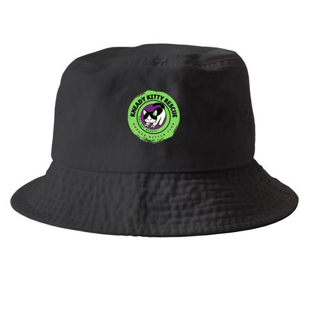 Kneady Kitty Rescue Hats, a Black Printed Bucket Hat