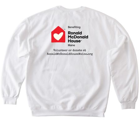 I Love Orono, a White Softstyle Crewneck Sweatshirt (back-view)