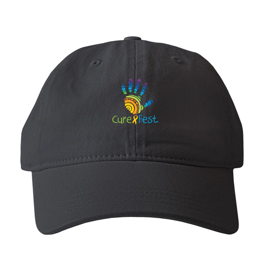CureFest - Hats, a Black Printed Pigment Dye Baseball Cap
