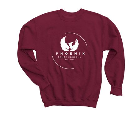 Circle Design Logo, a Maroon Youth Crewneck Sweatshirt