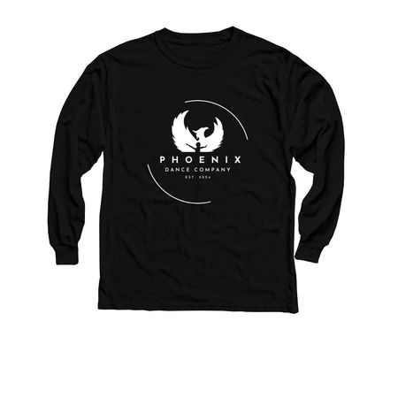 Circle Design Logo, a Black Youth Long Sleeve Tee
