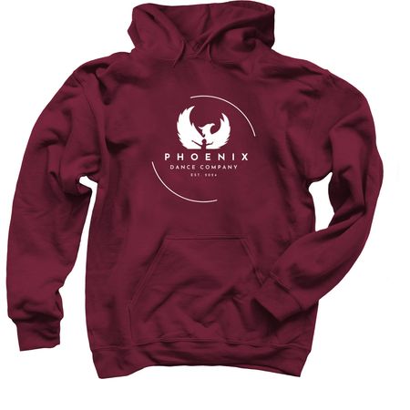 Circle Design Logo, a Maroon Pullover Hoodie