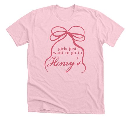 Henry's Books, a Heather Pink Premium Unisex Tee