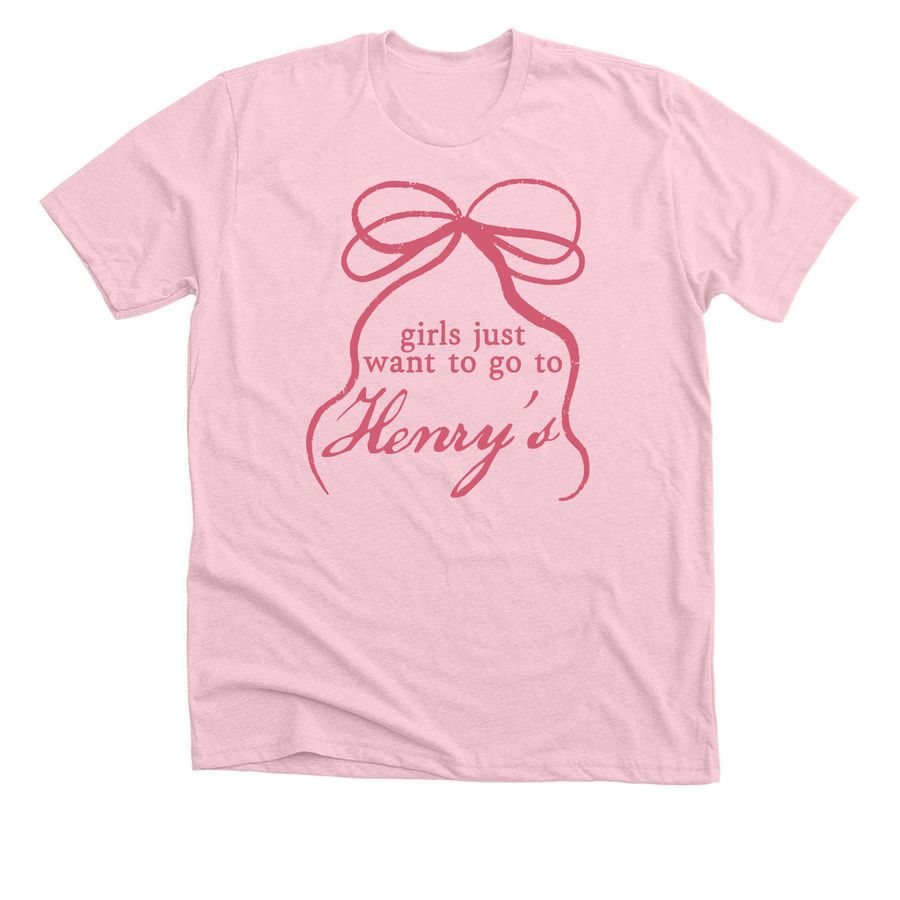 Henry's Books, a Heather Pink Premium Unisex Tee