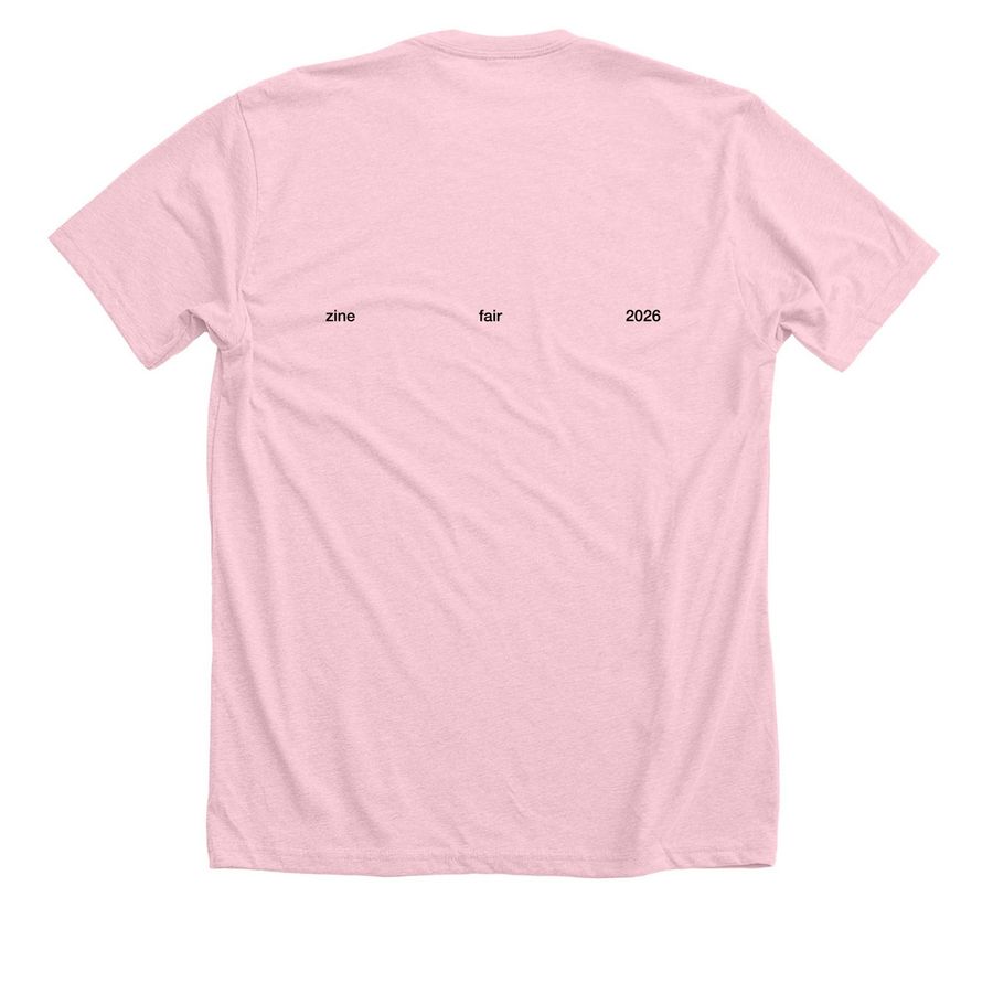 New York Queer Zine Fair 2026 Fundraiser, a Heather Pink Premium Unisex Tee (back-view)