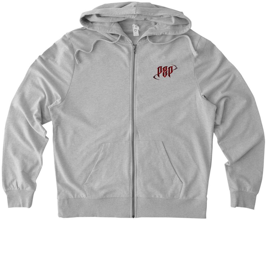 P2P: Origin Drop, a Granite Grey Heather Allmade Organic French Terry Zip Up Hoodie