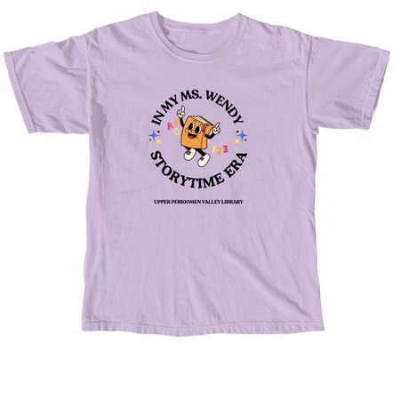 Ms. Wendy Storytime Family, a Orchid Comfort Colors Unisex Tee