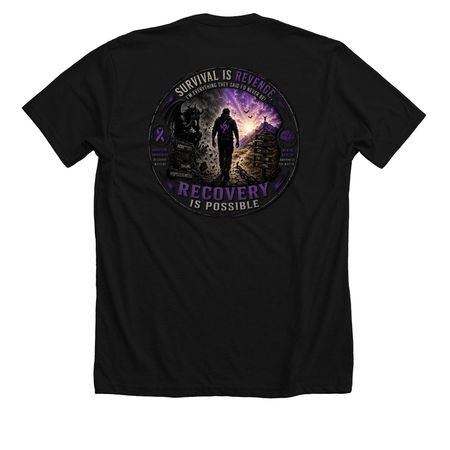 Survival is Revenge&nbsp;, a Solid Black Blend Premium Unisex Tee (back-view)