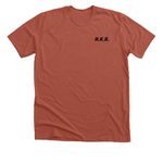 Rise. Kill. Eat.&nbsp;, a Heather Clay Premium Unisex Tee (back-view)