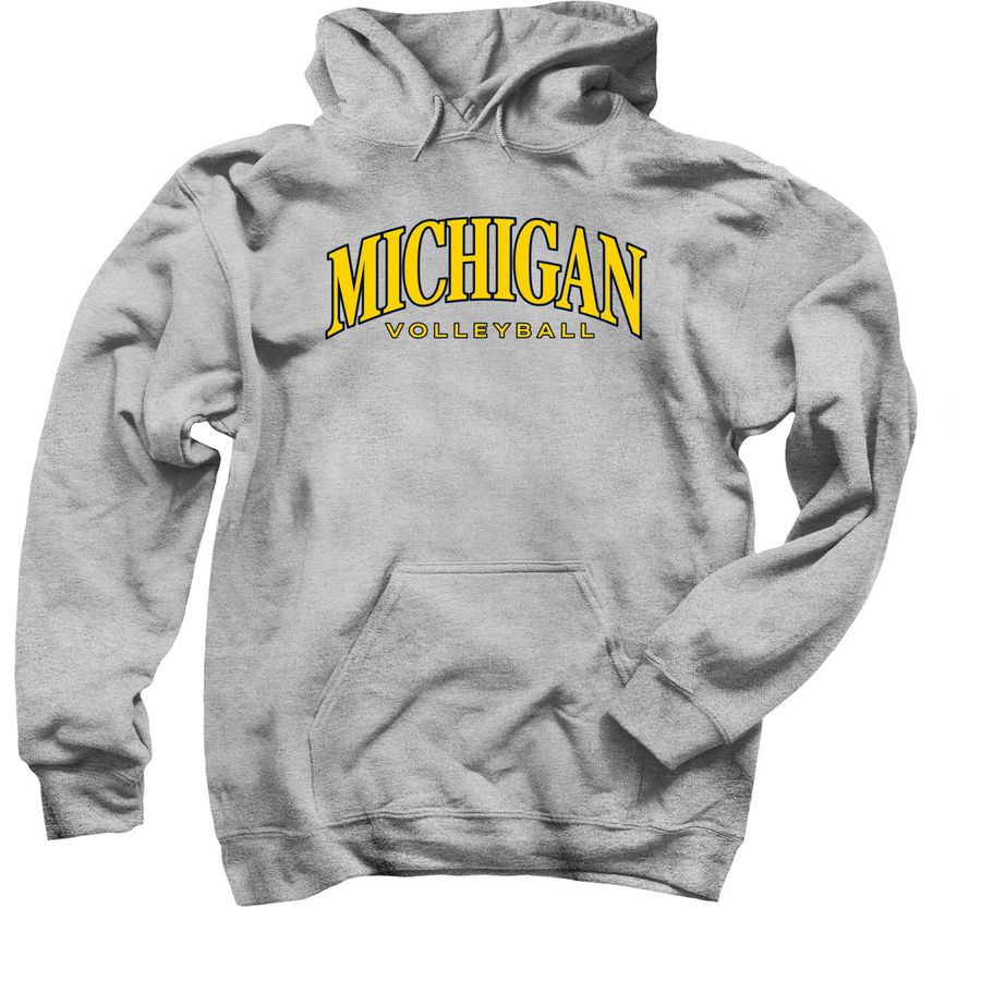 Michigan Wolverines Womens Volleyball Student, a Sport Grey Pullover Hoodie