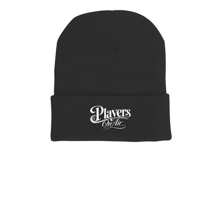 POA - Beanie, a Black Printed Cuffed Beanie