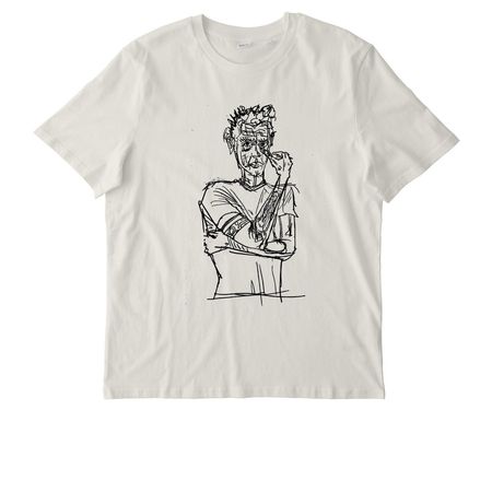 Anthony Bourdain Portrait- Tie Dye available, a Natural Raw Stanley/Stella Unisex Creator 2.0 Tee