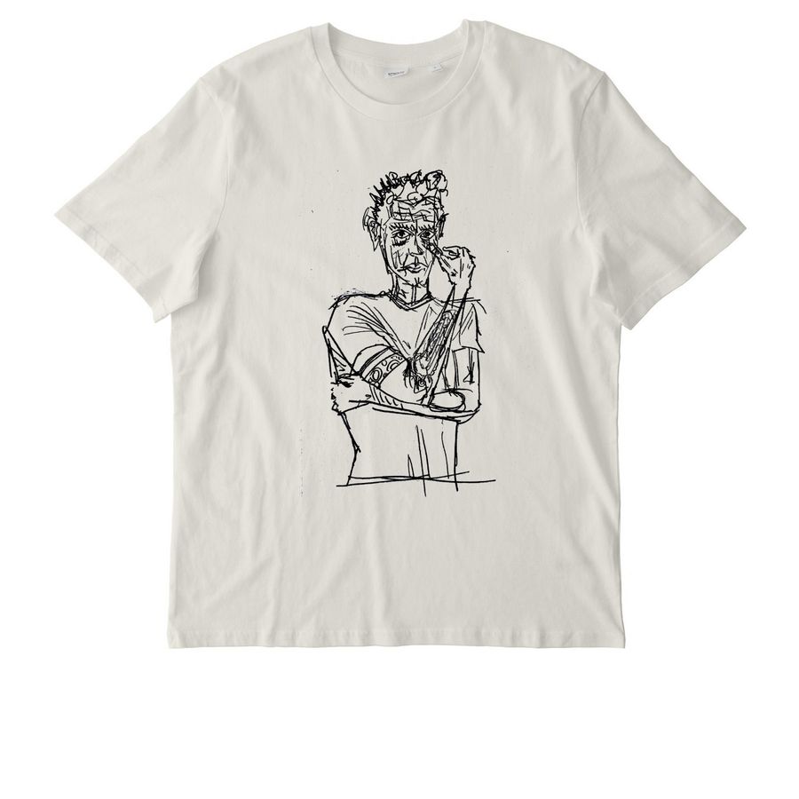 Anthony Bourdain Portrait- Tie Dye available, a Natural Raw Stanley/Stella Unisex Creator 2.0 Tee