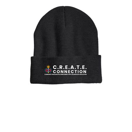 CREATE Cozy Beanie, a Heather Charcoal Printed Cuffed Beanie