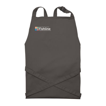 Aprons with White Logo, a Dark Grey Recycled Bib Apron