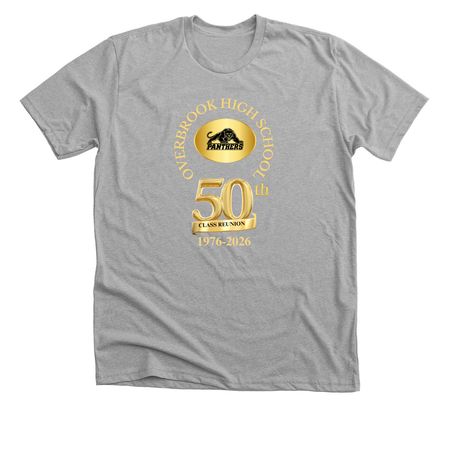 OHS '76 5oth Class Reunion 1976-2026, a Athletic Heather Premium Unisex Tee