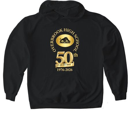 OHS '76 5oth Class Reunion 1976-2026, a Black Gildan Softstyle Pullover Hoodie