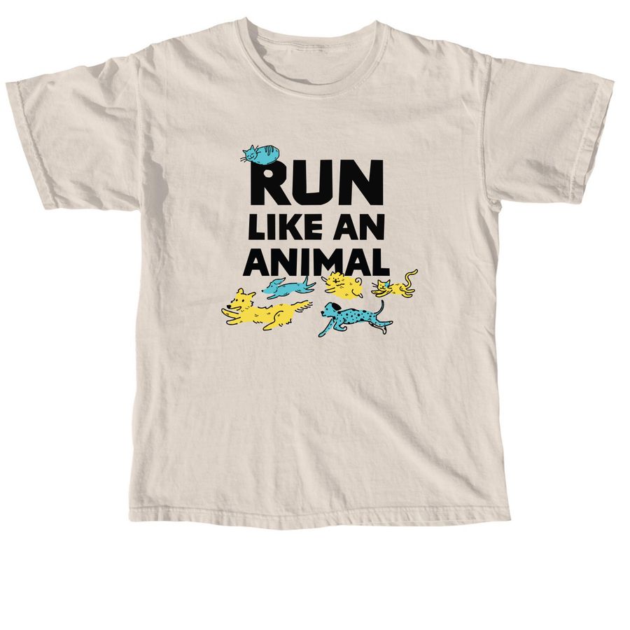Run Like An Animal Marathon Shirt, a Ivory Comfort Colors Unisex Tee