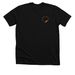 Orange Floral Heart Merryn, a Solid Black Blend Premium Unisex Tee