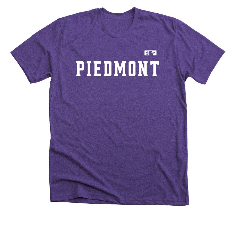 Straight Block Piedmont Spirit, a Heather Team Purple Premium Unisex Tee