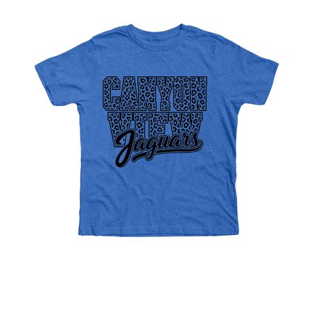 Jaguar Print Canyon View, a Heather True Royal Premium Youth Tee