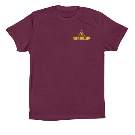 RUST BUSTERS MAROON, a Maroon Premium Cotton Tee