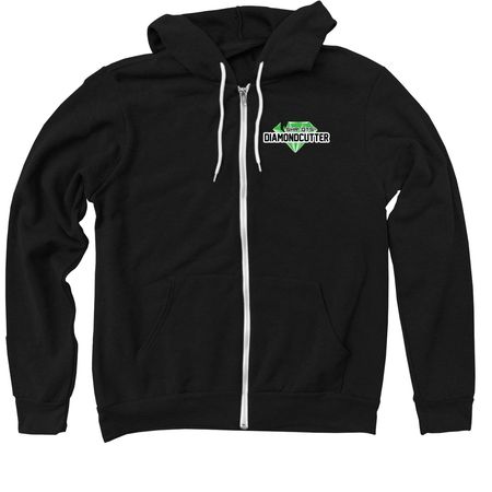 SHR QTs DiamondCutter Logo Wear, a Black Zip Up Hoodie
