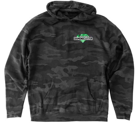 SHR QTs DiamondCutter Logo Wear, a Black Camo Heavyweight Camo Pullover Hoodie