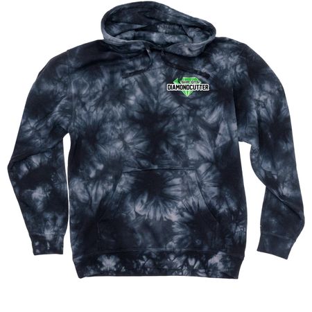 SHR QTs DiamondCutter Logo Wear, a Black Tie Dyed Pullover Hoodie