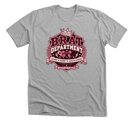 Official uniform of the&nbsp;Brat Department.&nbsp;, a Athletic Heather Premium Unisex Tee