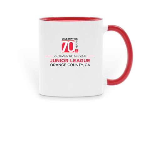 JLOCC 70th Anniversary Coffee Mug, a Red Two-Tone Ceramic Mug
