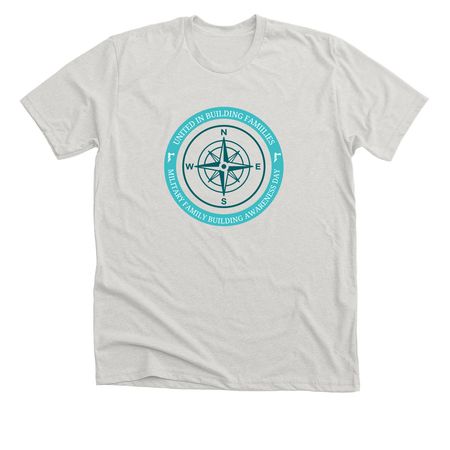 United in Building Families Charlie, a Heather Cement Premium Unisex Tee