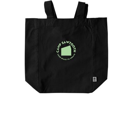Camp Sawtooth Tote Bags, a Black Recycled Cotton Tote Bag