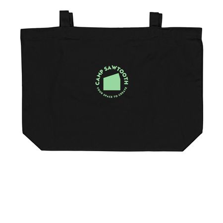 Camp Sawtooth Tote Bags, a Black Large Organic Cotton Tote Bag