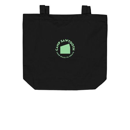 Camp Sawtooth Tote Bags, a Black Organic Cotton Tote Bag