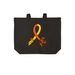 Merryn Ribbon Tote, a Deep Black Cotton Canvas Tote Bag