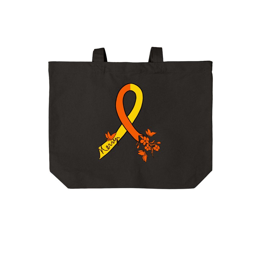 Merryn Ribbon Tote, a Deep Black Cotton Canvas Tote Bag