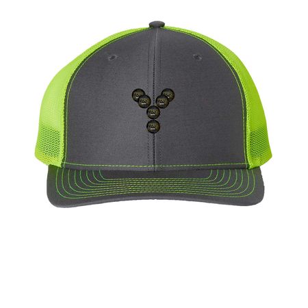 YunGeneralz Sportz, a Charcoal/ Neon Yellow Printed Snapback Trucker Cap
