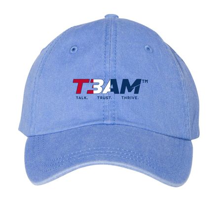 T3AM? ? USA 250 Drop, a Periwinkle Printed Pigment Dye Baseball Cap