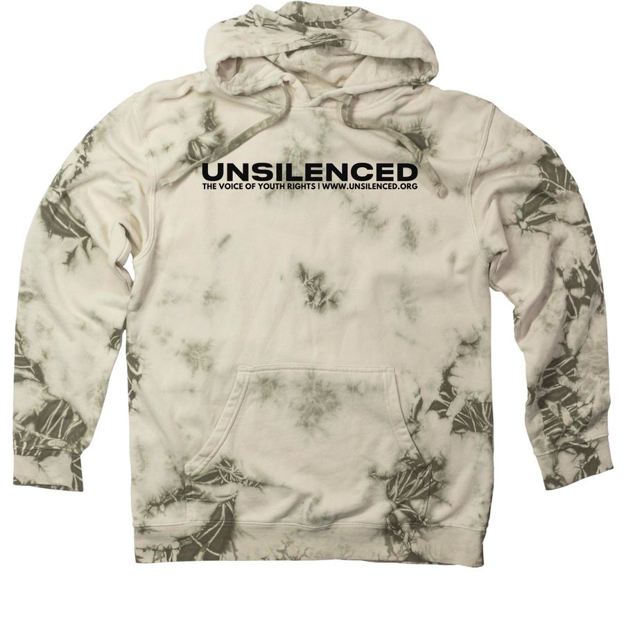 "Survivor of the TTI" (BLACK), a Olive Tie Dyed Pullover Hoodie