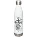 Faithful & True, a White Stainless Steel Water Bottle (back-view)