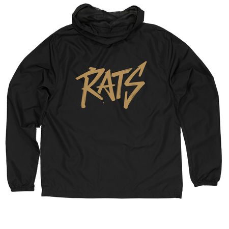 Baggy Graphic Jacket, a Black Quarter-Zip Windbreaker (back-view)