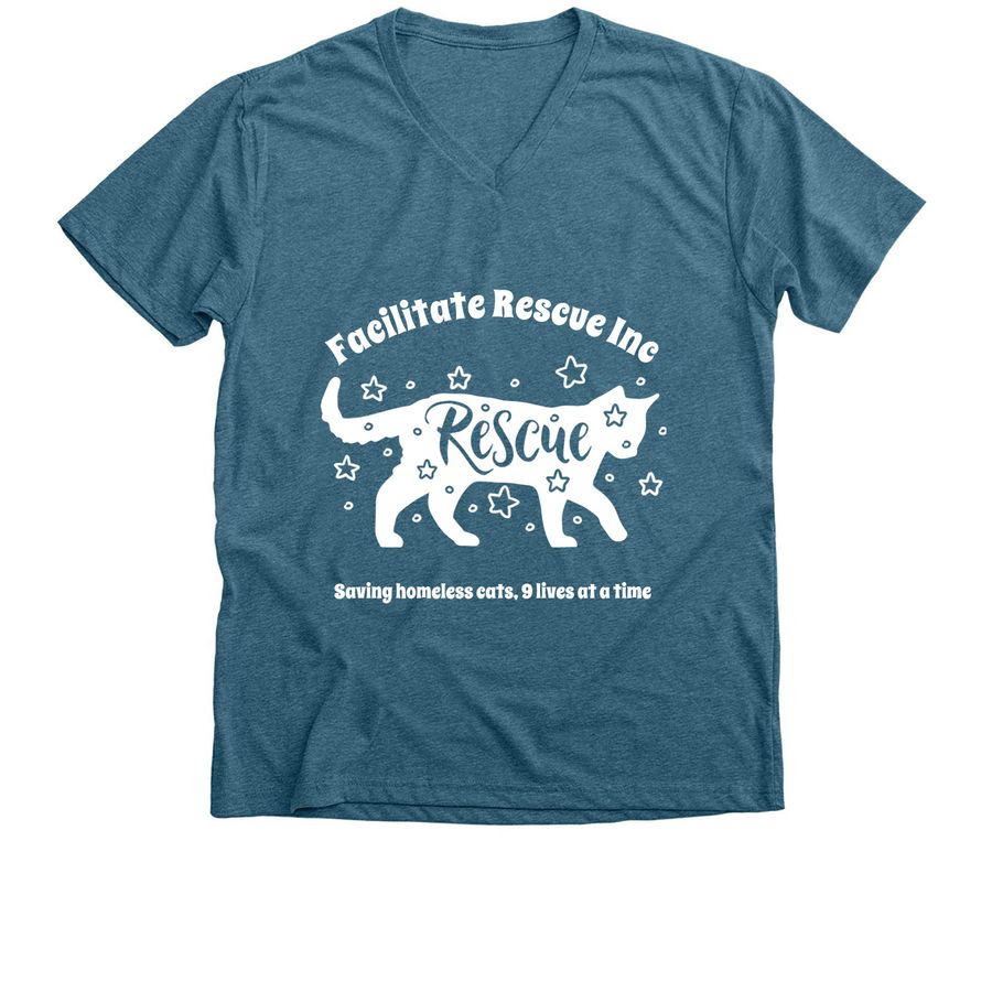 Facilitate Rescue - Help Us Help Them, a Heather Deep Teal Premium V-Neck Tee